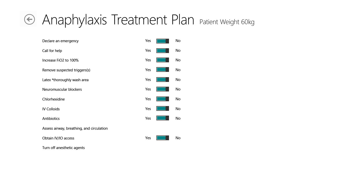 Pedi Crisis treatment workflow detail showing interactive algorithm steps