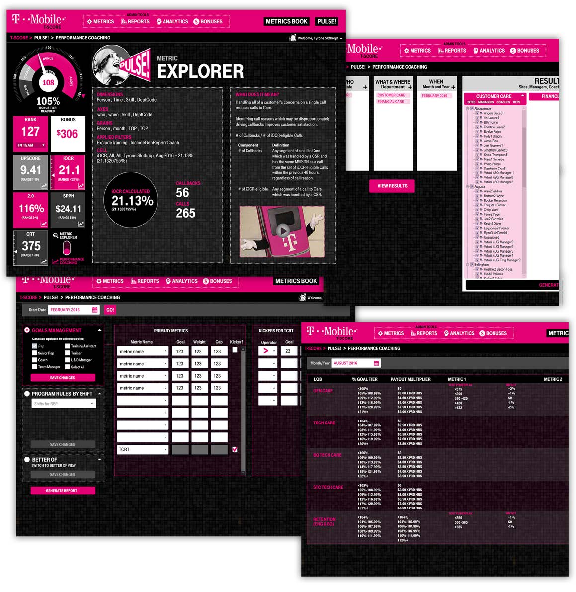 T-Mobile call center performance coaching platform